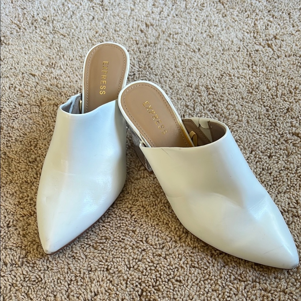 Express Women's White Mules